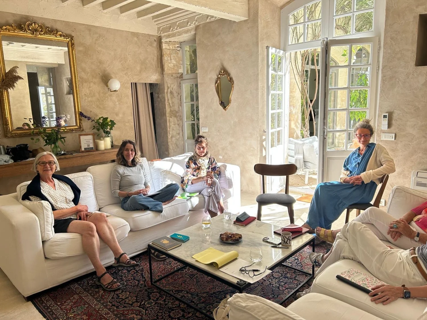 The retreat group gathered in the house in Arles