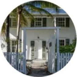 The white picket gate and porch of the Elizabeth Bishop House, 624 White Street